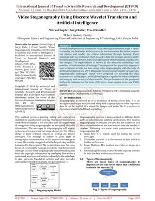 Video Steganography using Discrete Wavelet Transform and Artificial ...