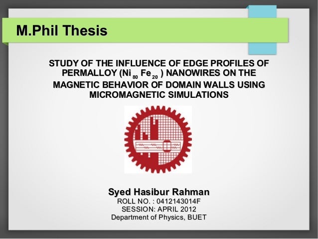 A synopsis for m phil dissertation