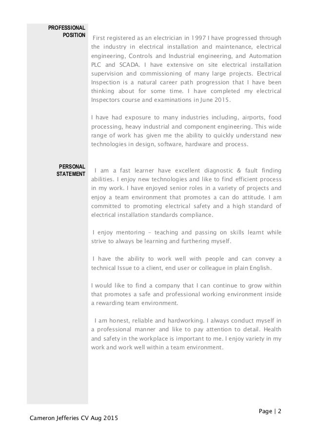 Personal statement for apprentice electrician image
