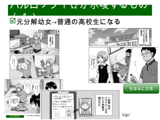 06/13/2025 Interface Device Laboratory, Kanazawa University http://ifdl.jp/
ハルロック１ Ω が示唆するもの
（１）
元分解幼女→普通の高校生になる
ちなみに文系
 