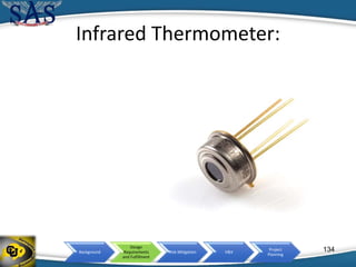 Background
Design
Requirements
and Fulfillment
Risk Mitigation V&V
Project
Planning
Infrared Thermometer:
134
 
