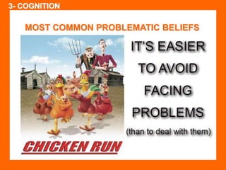 MOST COMMON PROBLEMATIC BELIEFS 
http://www.tgcoy.com/anxiety/beliefs-that-cause-problems.html 
3- COGNITION 
 