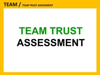 TEAM / TEAM TRUST ASSESSMENT 
TEAM TRUST 
ASSESSMENT 
 