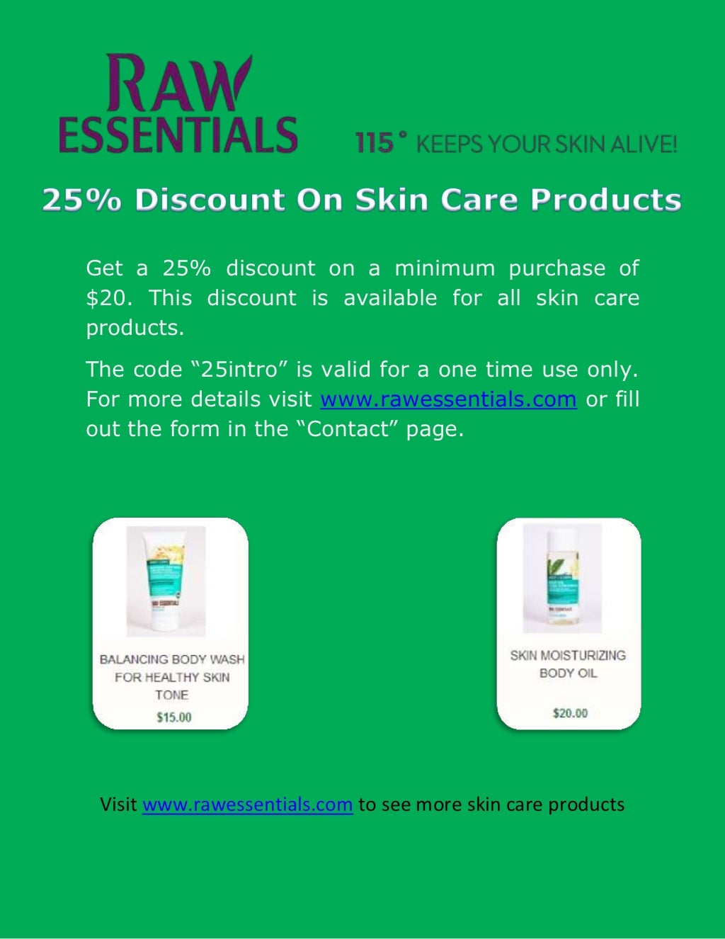 25% Discount On Skin Care Products