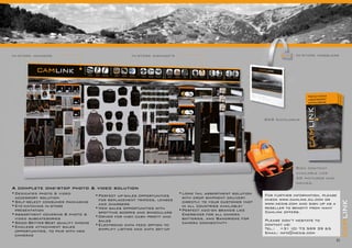 31
•Dedicated photo & video
accessory solution
•Self-select consumer packaging
•Eye-catching in-store
presentation
•Assortment covering 8 photo &
video subcategories
•Good-Better-Best quality choice
•Endless attachment sales
opportunities, to pair with new
cameras
•Perfect up-sales opportunities
for replacement tripods, lenses
and chargers
•New sales opportunities with
spotting scopes and binoculars
•Driver for high cash proﬁt and
sales
•Electronic data feed option to
simplify listing and data set-up
•Long tail assortment solution
with drop shipment delivery
directly to your customer (not
in all countries available)
•Perfect add-on brands like
Energizer for all camera
batteries, and Bandrigde for
camera connectivity
A complete one-stop photo & video solution
In-store headers In-store signage’s
tion
y
(
Rich content
available like
3D pictures and
movies.
In-store wobblers
B2B Catalogue
In-stor
For further information, please
check www.camlink.eu.com or
www.nedis.com and sign up as a
reseller to beneﬁt from many
Camlink offers.
Please don’t hesitate to
contact us:
Tel.: +31 (0) 73 599 39 65
Email: info@nedis.com
 