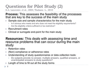 A Pilot Study - What, Why, and How | PPTX