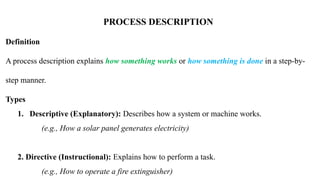 Process Description Writing: A Practical Guide for Beginners | PPTX