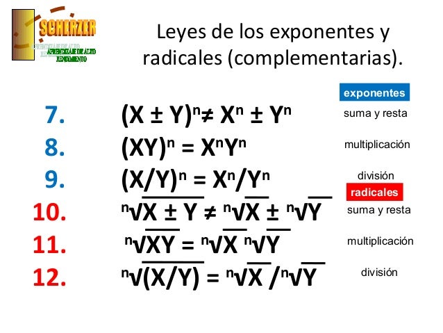 25 exponentes y radicales