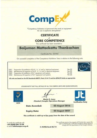 Baijumon compex certificate