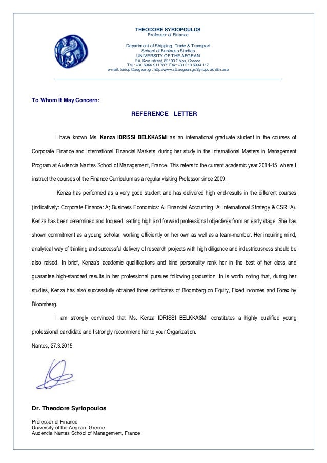 letter of recommendation ts letter of recommendation for accounting student
