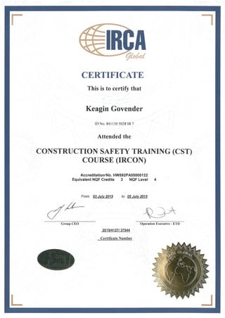 IRCA Construction Safety