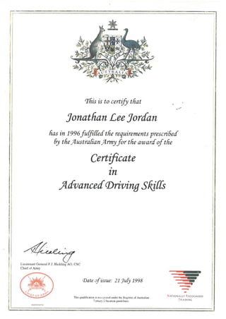 CERT ADVANCED DRIVING