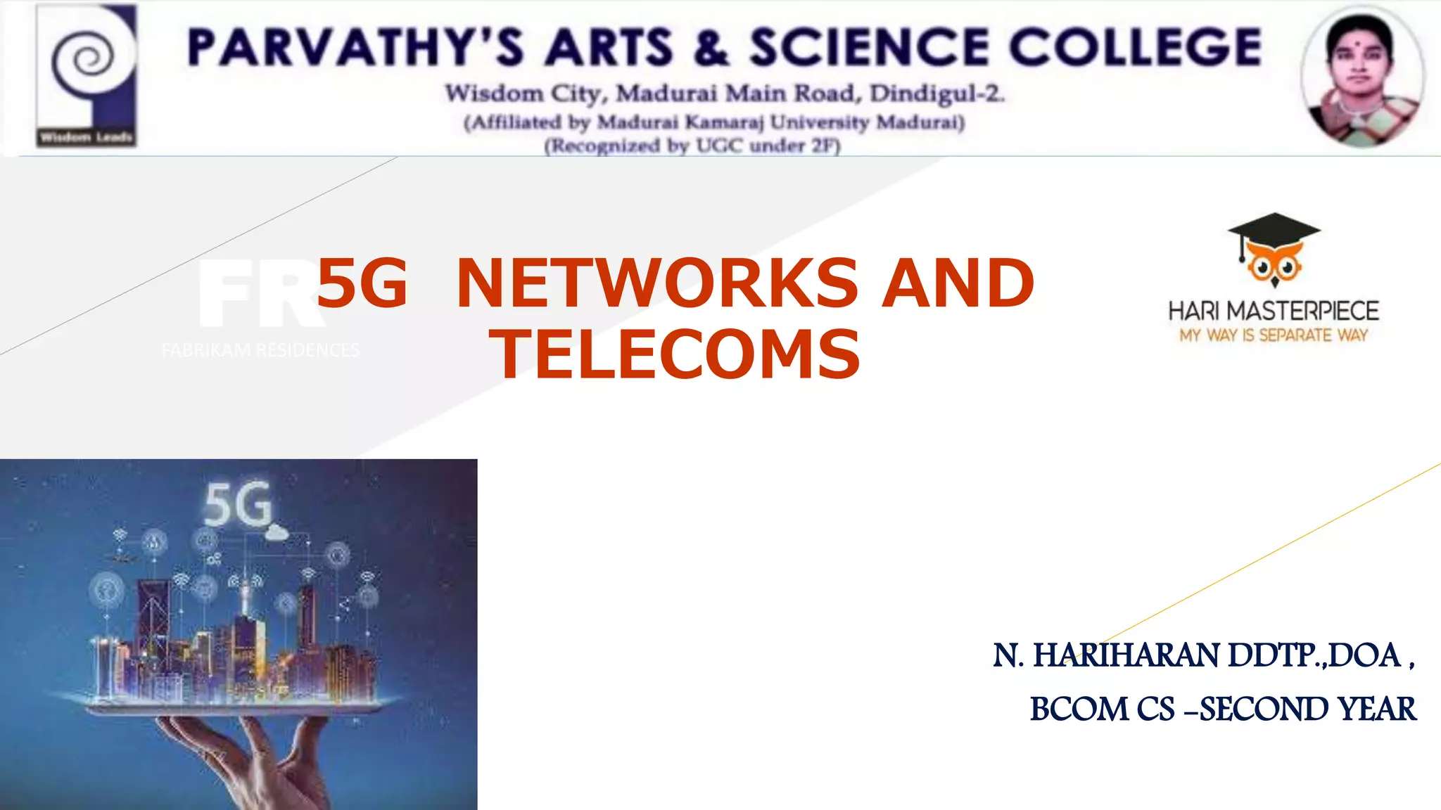 (2) 5 g networks and telecom ppt hari master piece