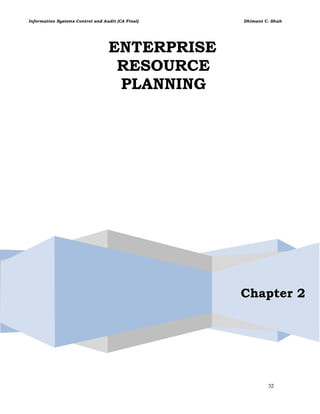 Information Systems Control and Audit (CA Final) Dhimant C. Shah
32
ENTERPRISE
RESOURCE
PLANNING
Chapter 2
 