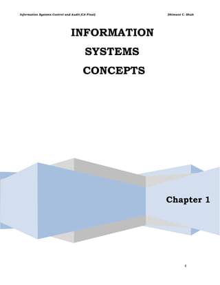 Information Systems Control and Audit (CA Final) Dhimant C. Shah
4
INFORMATION
SYSTEMS
CONCEPTS
Chapter 1
 