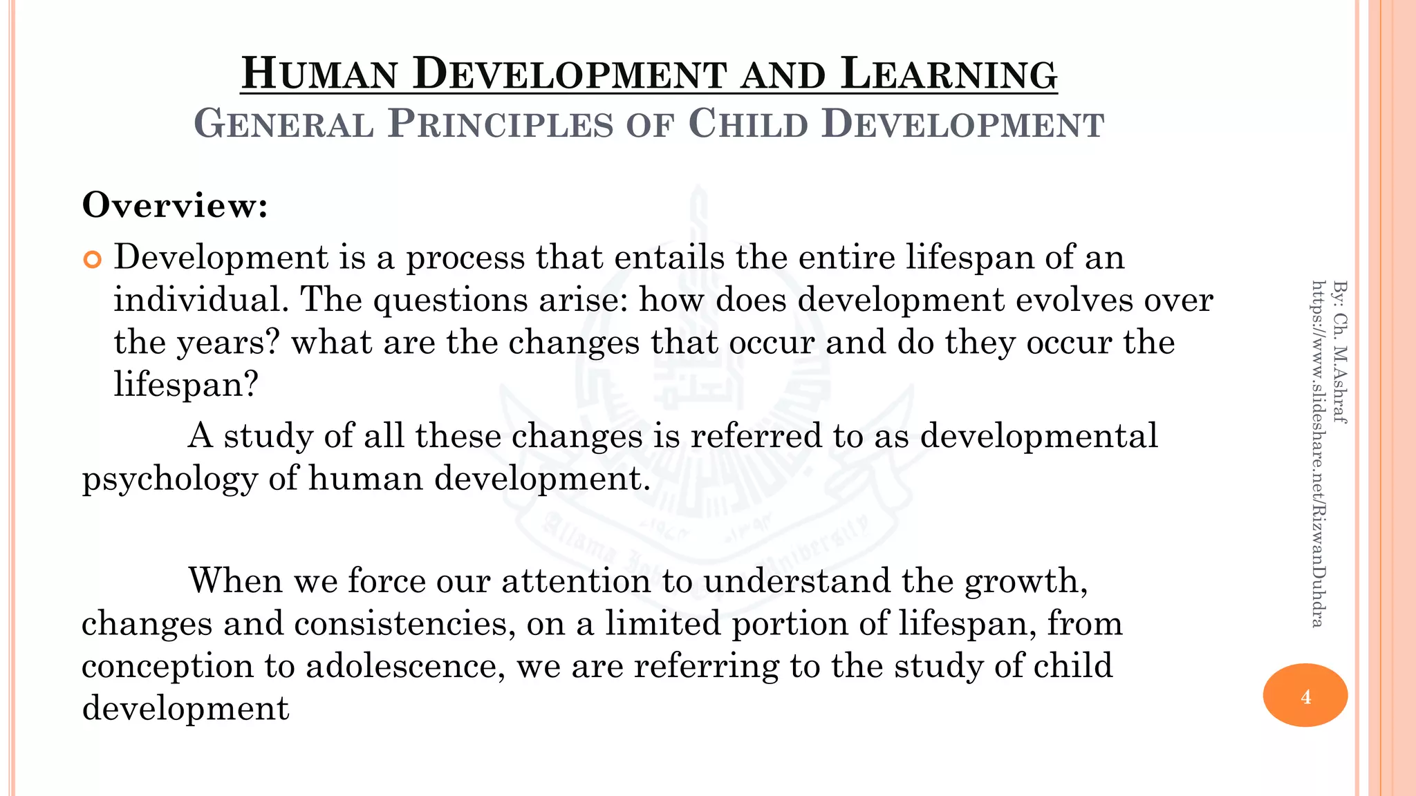 GENERAL PRINCIPLES OF CHILD DEVELOPMENT | PDF