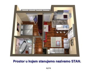 Prostor u kojem stanujemo nnaazziivvaammoo SSTTAANN.. 
ALFA 
 