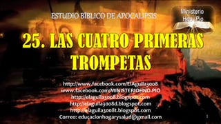 1
ESTUDIOBÍBLICO DE APOCALIPSIS
http://www.facebook.com/ElAguila3008
www.facebook.com/MINISTERIOHNO.PIO
http://elaguila3008.blogspot.com
http://elaguila3008d.blogspot.com
http://elaguila3008t.blogspot.com
Correo: educacionhogarysalud@gmail.com
 