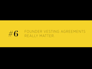 FOUNDER VESTING AGREEMENTS
REALLY MATTER.#6
 