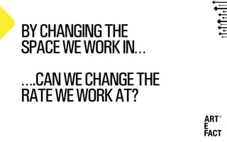 BYCHANGINGTHE
SPACEWEWORKIN…
….CANWECHANGETHE
RATEWEWORKAT?
 