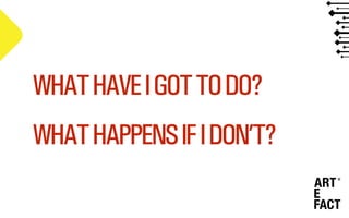 WHATHAVEIGOTTODO?
WHATHAPPENSIFIDON’T?
 