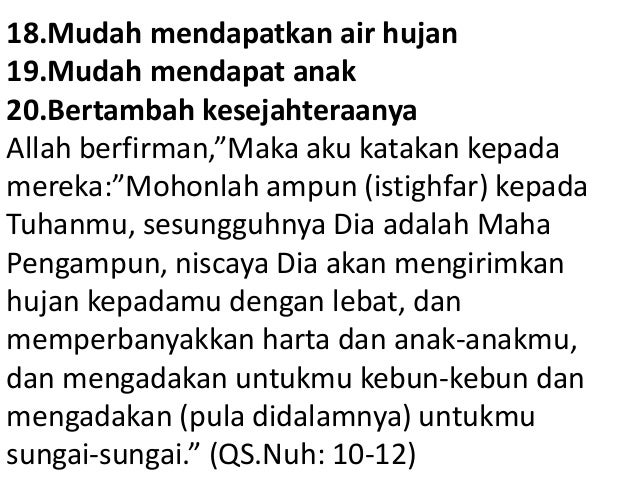 25 Manfaat Istighfar 25 Manfaat Istighfar