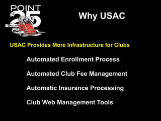 Why USAC

USAC Is Backed With A National Infrastructure

   Offices in Indiana and California

   Full Time Dedicated Race...