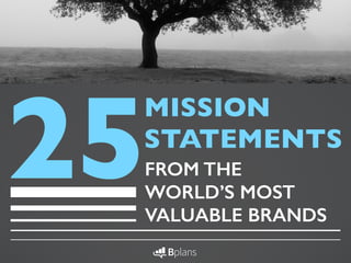 MISSION
STATEMENTS
25FROM THE
WORLD’S MOST
VALUABLE BRANDS
 