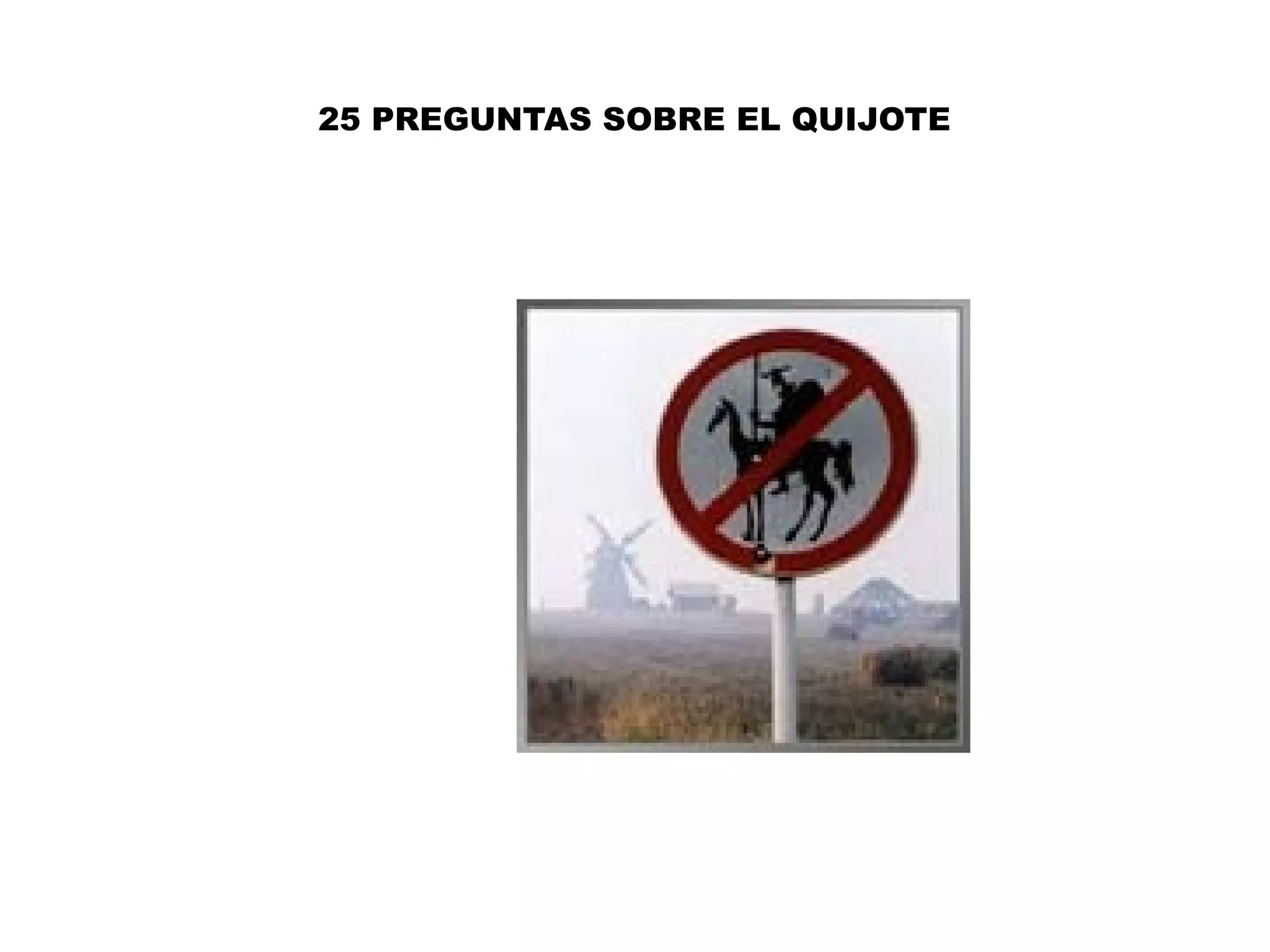 25 PREGUNTAS SOBRE EL QUIJOTE
 