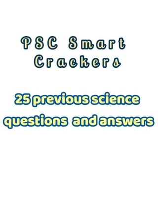 PREVIOUS SCIENCE QUESTIONS FOR ALL COMPETITIVE EXAMS 