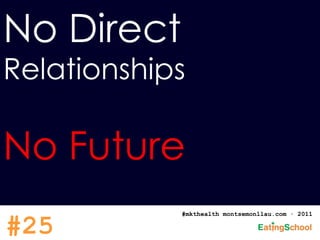 No Direct  Relationships   No Future #mkthealth montsemonllau.com · 2011 #25 