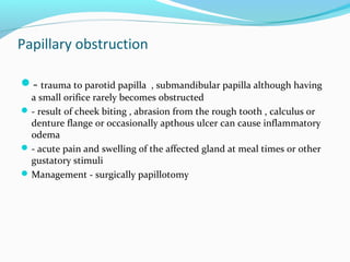 Papillary Dysfunction Salivary Gland Diseases | PPT