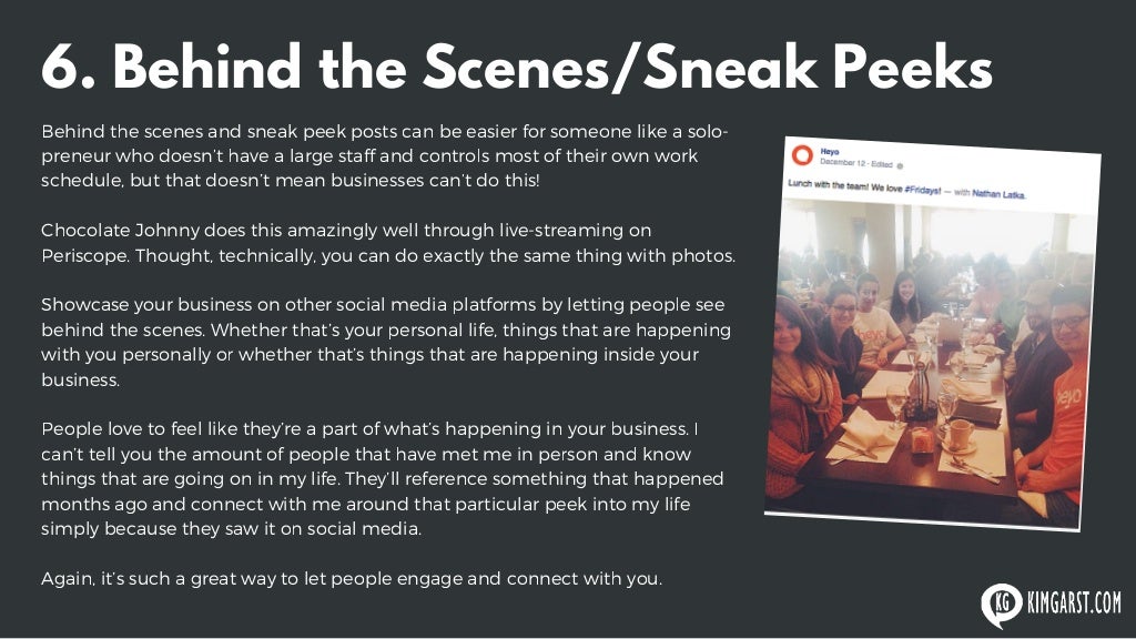 6 Behind The Scenes Sneak Peeks
