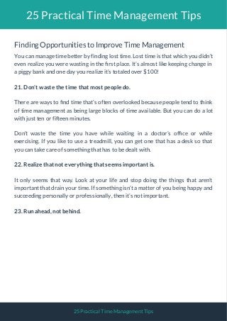 25 Practical Time Management Tips