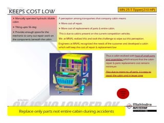 Mahindra TORRO 25 Ton Capacity Tippers Specs | PPT
