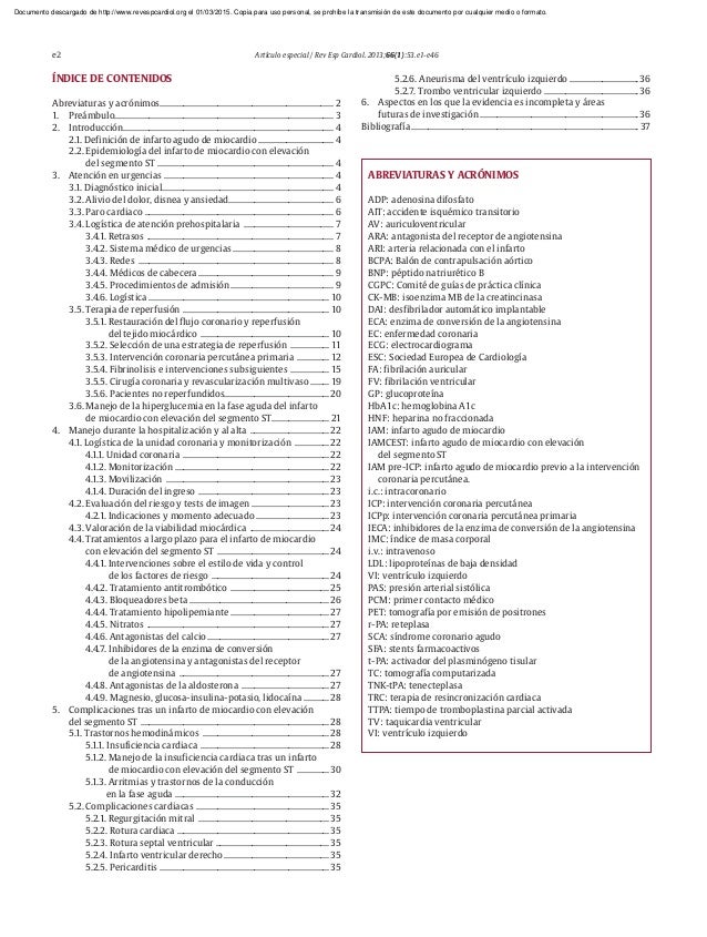 Manejo del infarto agudo del miocardio en urgencias pdf