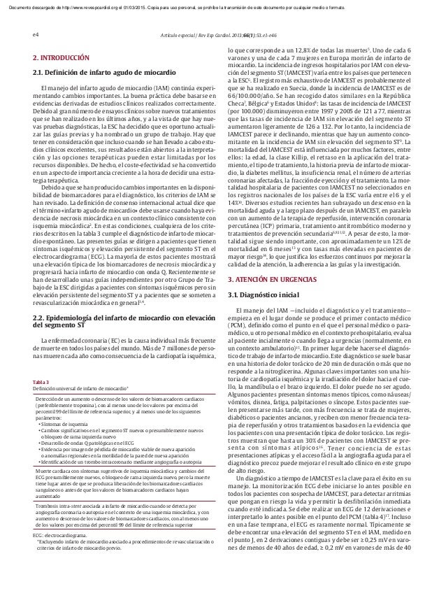 Manejo del infarto agudo del miocardio en urgencias pdf