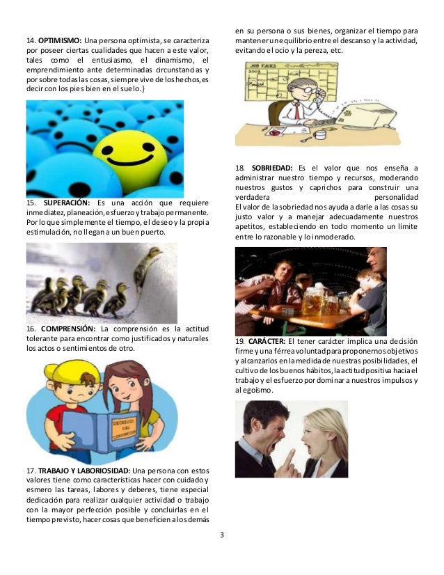 25 Valores Con Imagenes