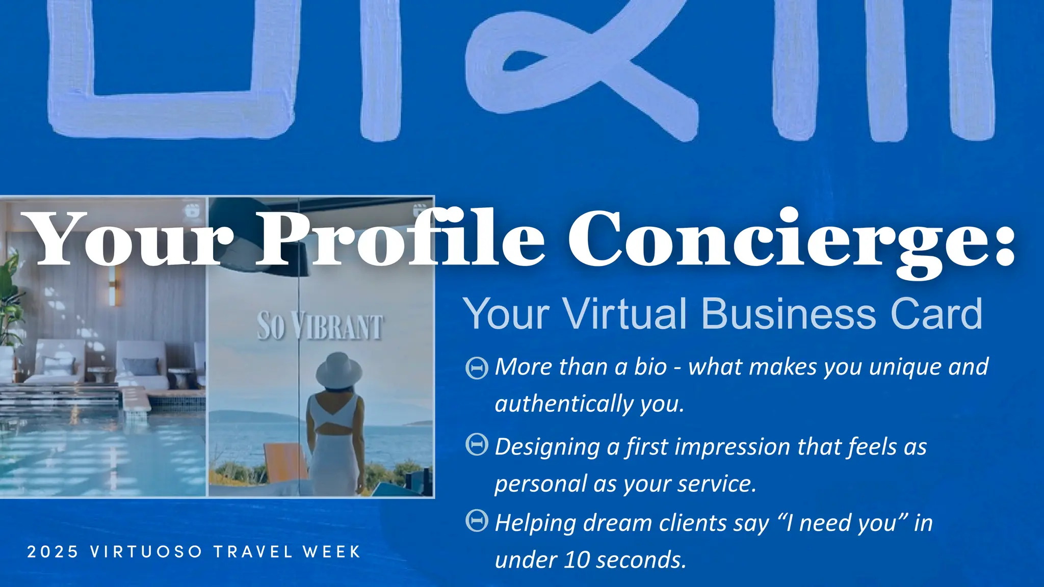 Your Virtual Business Card
More than a bio - what makes you unique and
authentically you.
Designing a first impression that feels as
personal as your service.
Helping dream clients say “I need you” in
under 10 seconds.
 