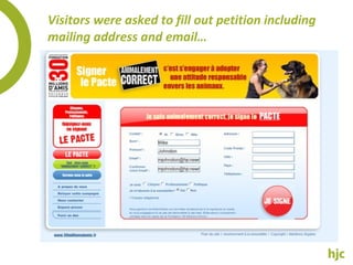 Visitors were asked to fill out petition including mailing address and email… 