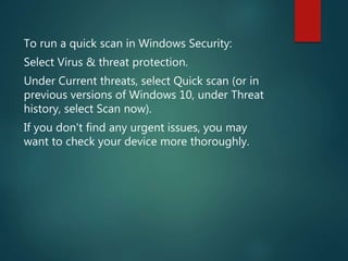 Windows Security in Operating System | PPT