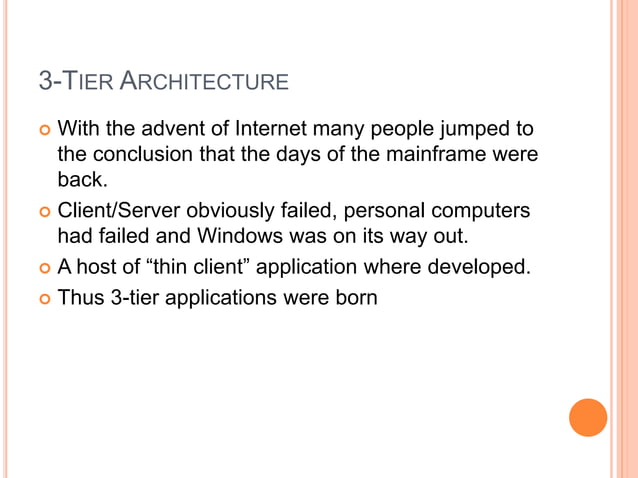 Overview of 3-tier Client Server Architecture | PPT