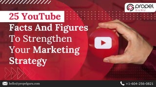 25 YouTube
Facts And Figures
To Strengthen
Your Marketing
Strategy
hello@propelguru.com +1-604-256-0821
 