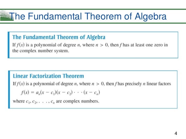 the fundamental theorem of algebra When i was in graduate school, i came up with what i think is a nice proof of the fundamental theorem of algebra at the time, i wrote it up here. the fundamental theorem of algebra When i was in graduate school, i came up with what i think is a nice proof of the fundamental theorem of algebra at the time, i wrote it up here.