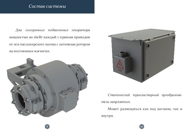 Привод генератора пассажирского вагона