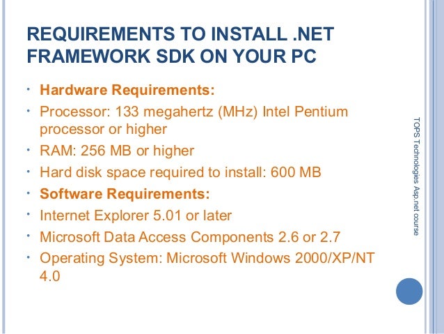 Net Training How To Install The Net Framework Sdk