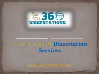 Wide Range of Dissertation
Services
www.360dissertations.com.my
 