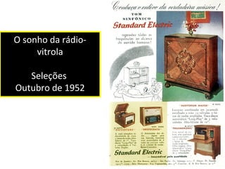 O sonho da rádio-vitrola 
Publicada na revista 
Seleções 
Outubro de 1952 
 