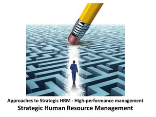 Approaches to Strategic HRM - High-performance management
Strategic Human Resource Management
 