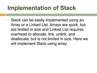 Stack and Queue by M.Gomathi Lecturer | PPTX
